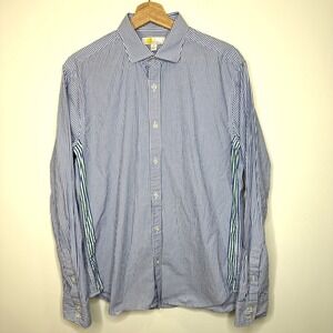 Boden Slim Fit Button Down Shirt Mens M Blue Striped‎ Long Sleeve Office Preppy
